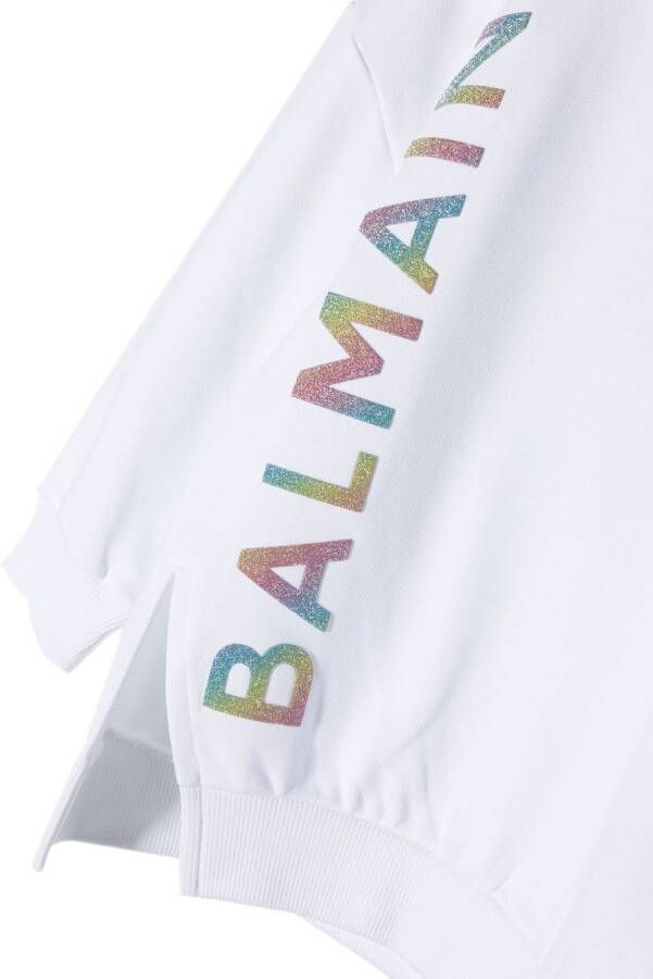 Balmain Kids Sweater met logoprint Wit