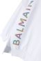 Balmain Kids Katoenen sweater met logoprint Wit - Thumbnail 3