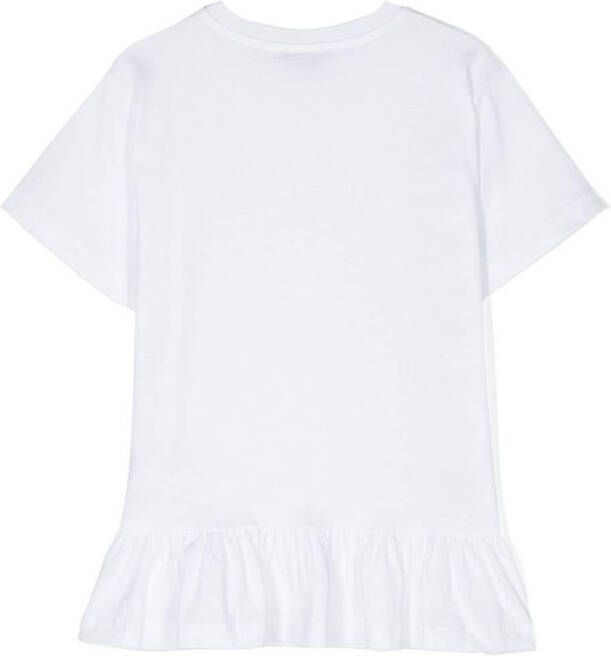 Balmain Kids T-shirtjurk met logoprint Wit
