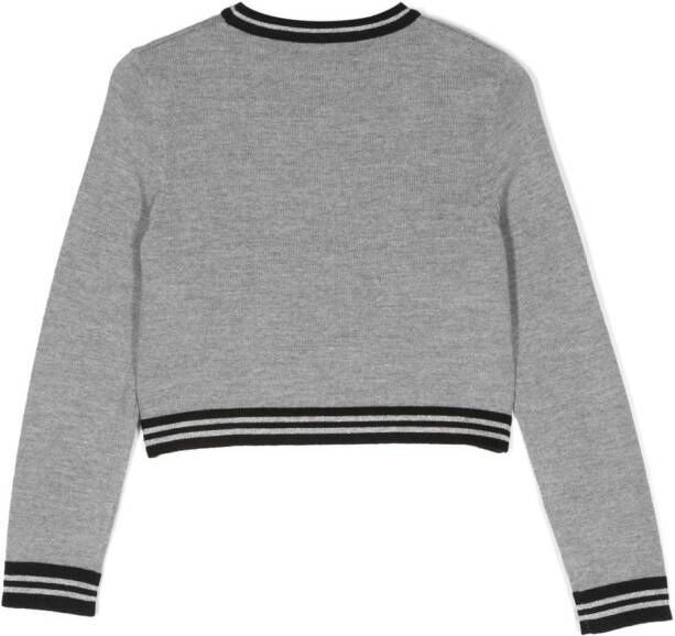 Balmain Kids Sweater met logoprint Grijs