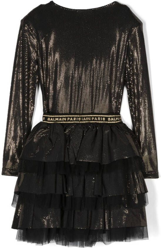 Balmain Kids Jurk met logoband Zwart