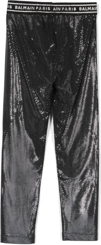 Balmain Kids Legging met logoband Zwart