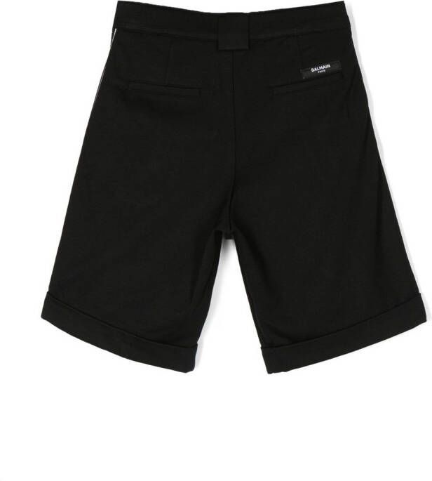 Balmain Kids Geplooide shorts Zwart