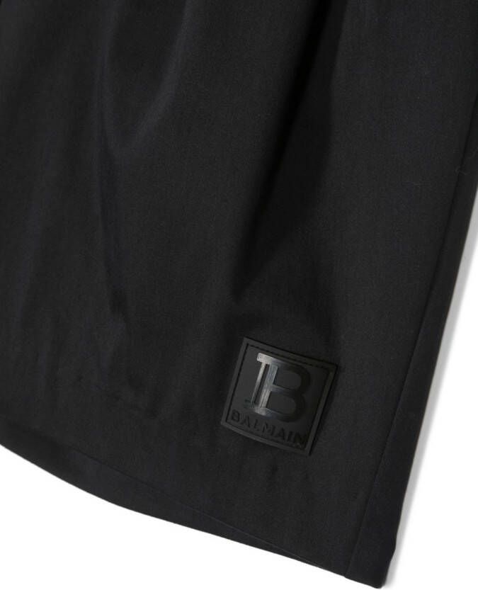 Balmain Kids Geplooide shorts Zwart