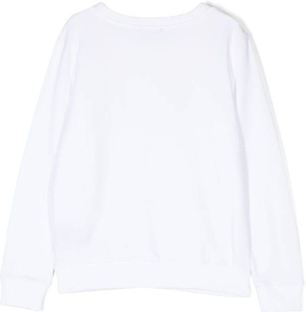 Balmain Kids Sweater met stras logo Wit