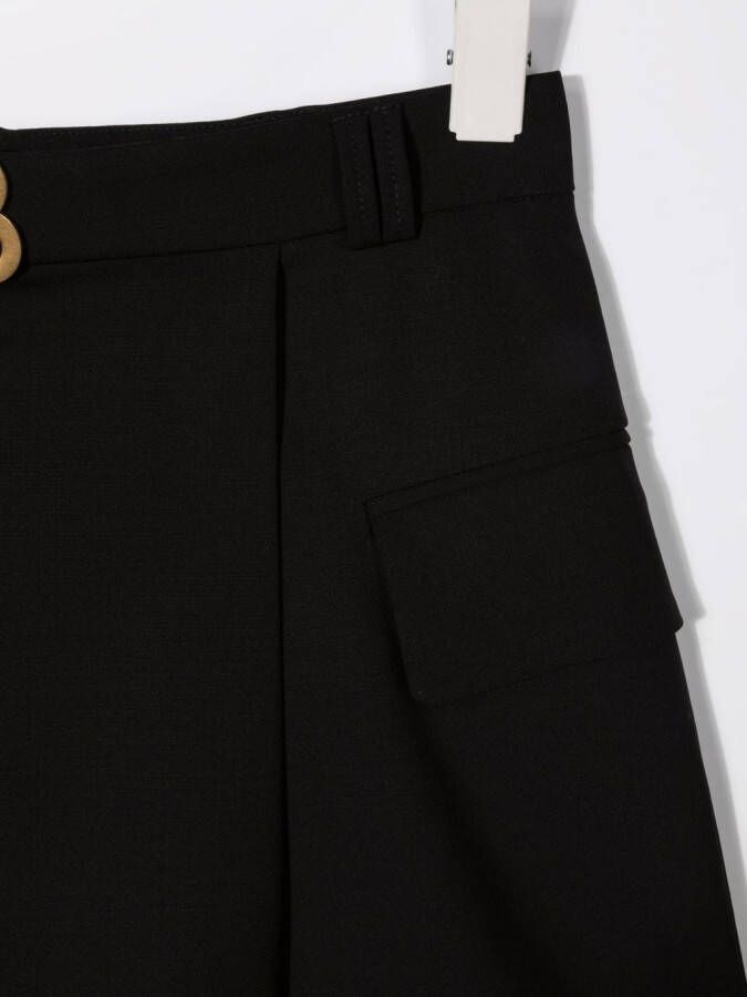 Balmain Kids Rok met logoplakkaat Zwart