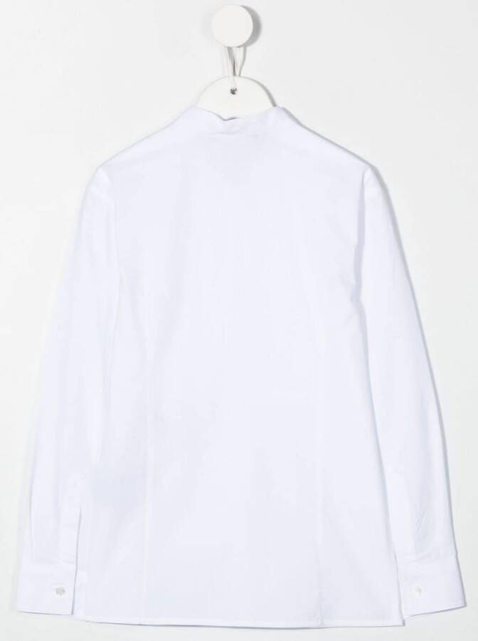 Balmain Kids Shirt met geplooide bies Wit