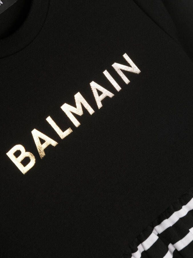 Balmain Kids Shirt met logo Zwart