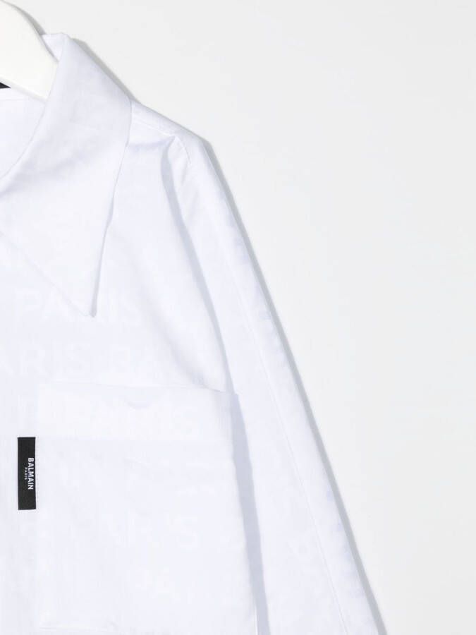 Balmain Kids Shirt met logopatch Wit