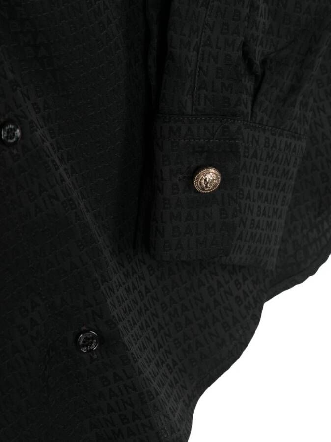 Balmain Kids Shirt met logoprint Zwart