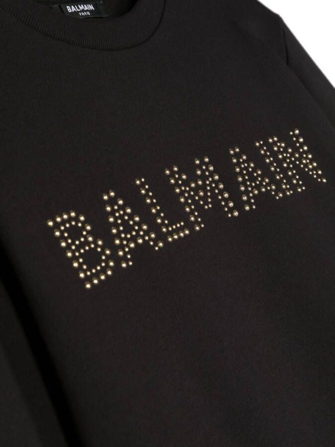 Balmain Kids Sweater met logo Zwart