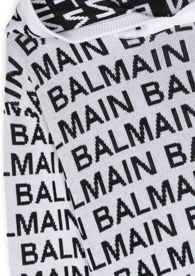 Balmain Kids Sweater met logoprint Wit