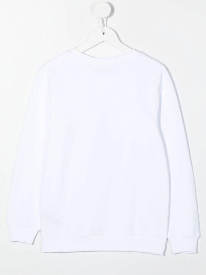 Balmain Kids Sweater met logoprint Wit