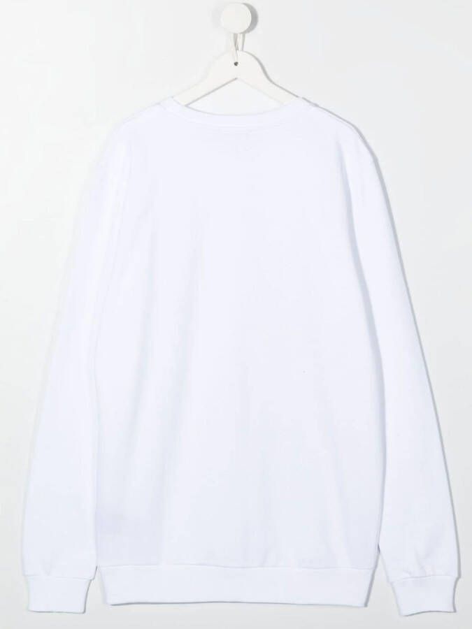 Balmain Kids Sweater met logoprint Wit