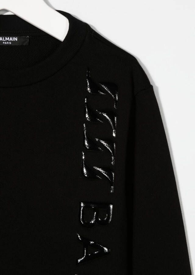 Balmain Kids Sweater met logoprint Zwart