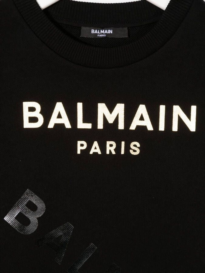 Balmain Kids Sweater met logoprint Zwart