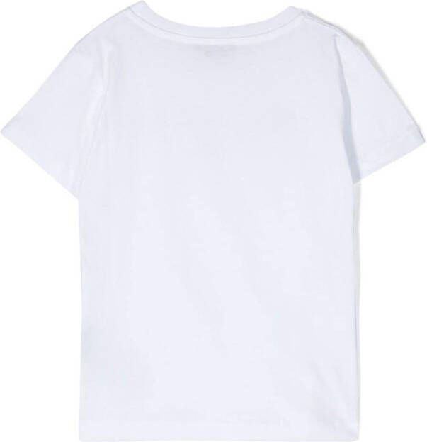 Balmain Kids T-shirt met geborduurd logo Wit