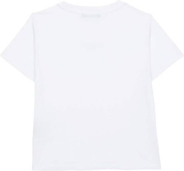 Balmain Kids T-shirt met geborduurd logo Wit