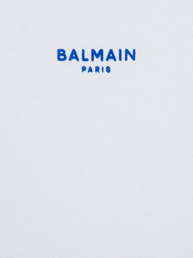 Balmain Kids T-shirt met geborduurd logo Wit