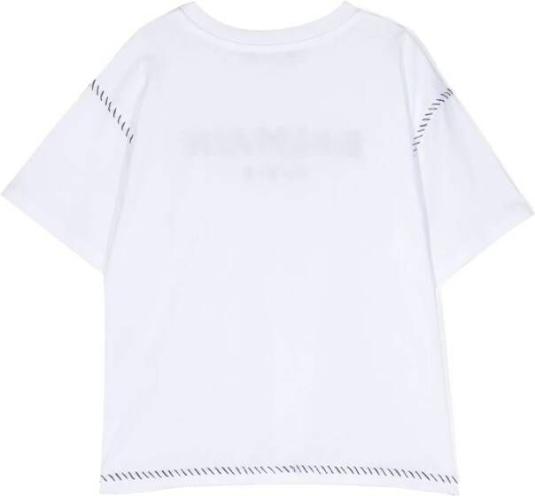 Balmain Kids T-shirt met geborduurd logo Wit