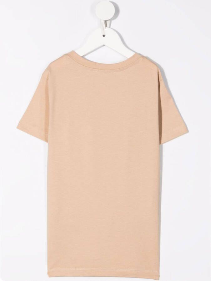 Balmain Kids T-shirt met logo-reliëf Beige