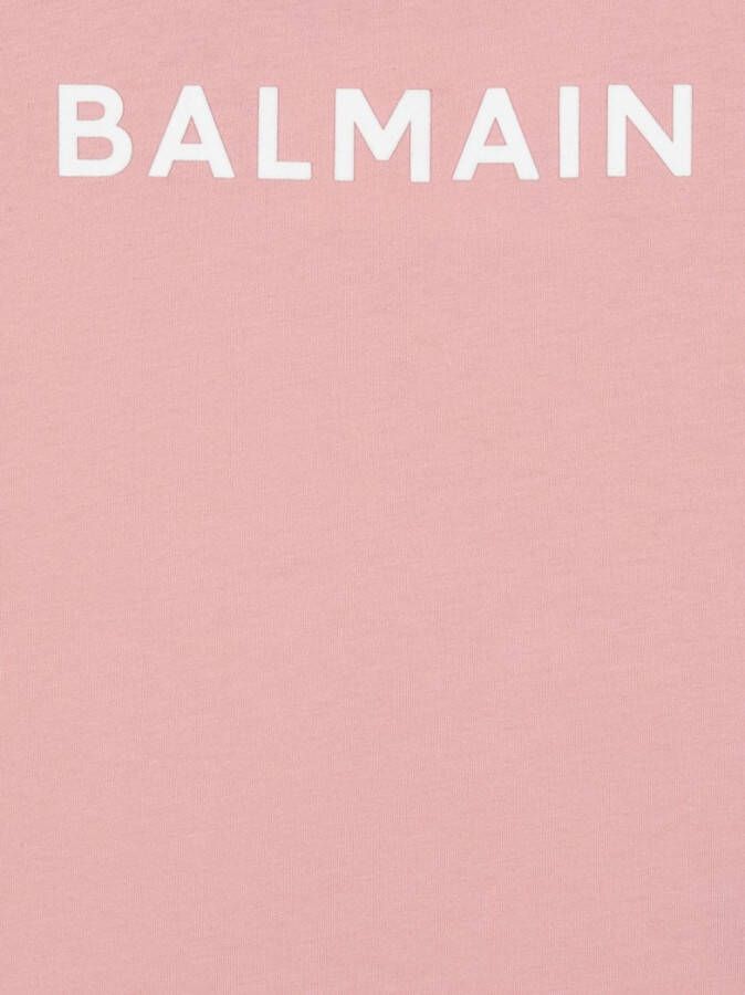 Balmain Kids T-shirt met logo Roze