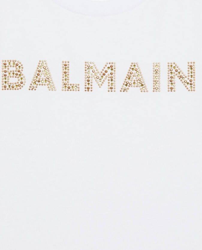 Balmain Kids T-shirt met logo Wit