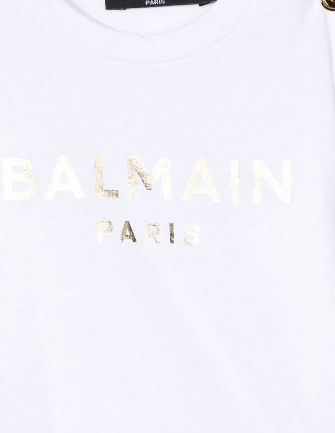 Balmain Kids T-shirt met logo Wit