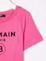 Balmain Kids T-shirt met logoprint Roze - Thumbnail 3