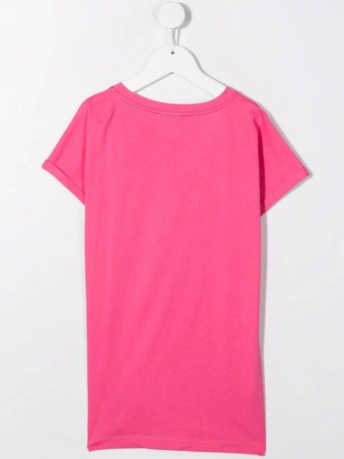 Balmain Kids T-shirt met logoprint Roze