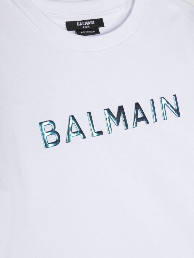 Balmain Kids T-shirt met logoprint Wit