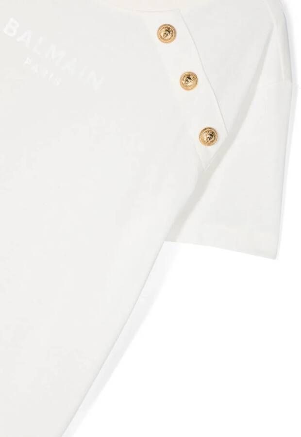 Balmain Kids T-shirt met logoprint Wit