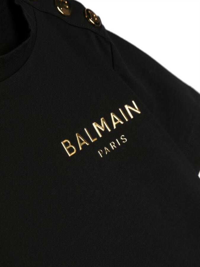 Balmain Kids T-shirt met logoprint Zwart