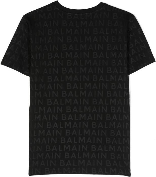 Balmain Kids T-shirt met logoprint Zwart