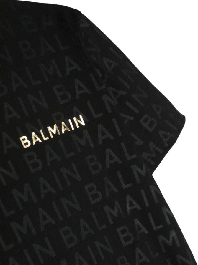 Balmain Kids T-shirt met logoprint Zwart