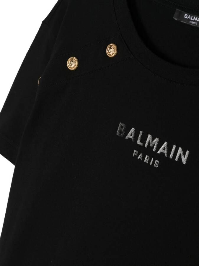 Balmain Kids T-shirt met logoprint Zwart