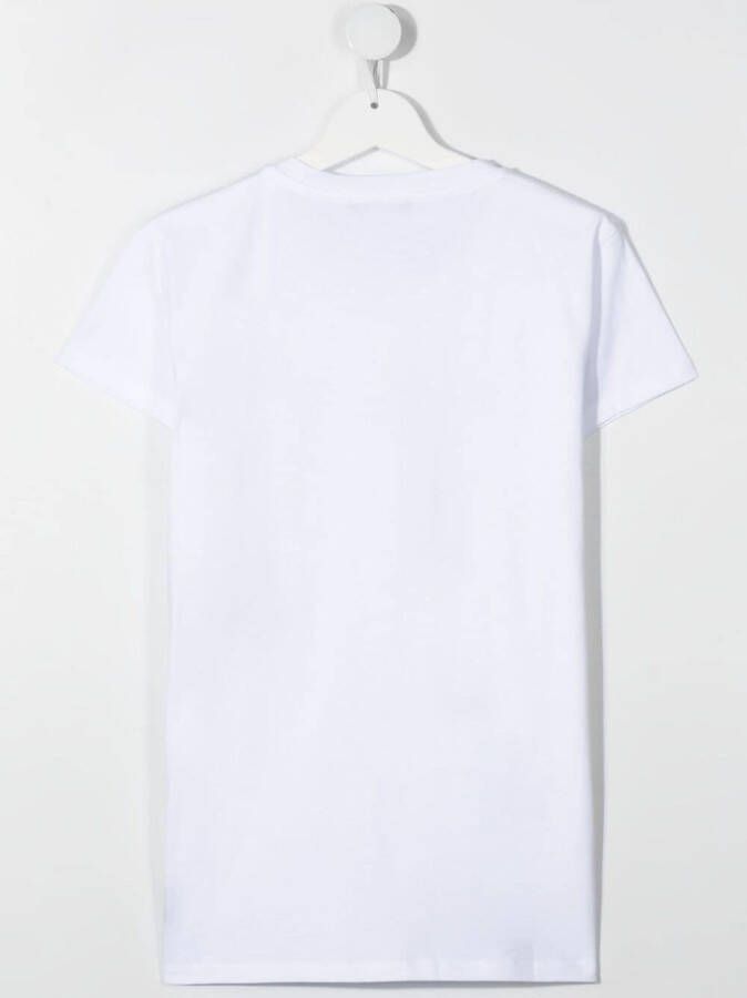 Balmain Kids T-shirt met logostreep Wit