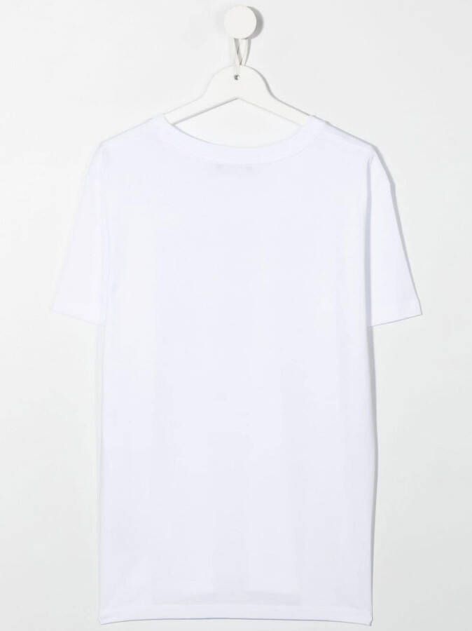 Balmain Kids T-shirt met metallic logo Wit
