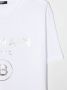 Balmain Kids T-shirt met metallic logo Wit - Thumbnail 3