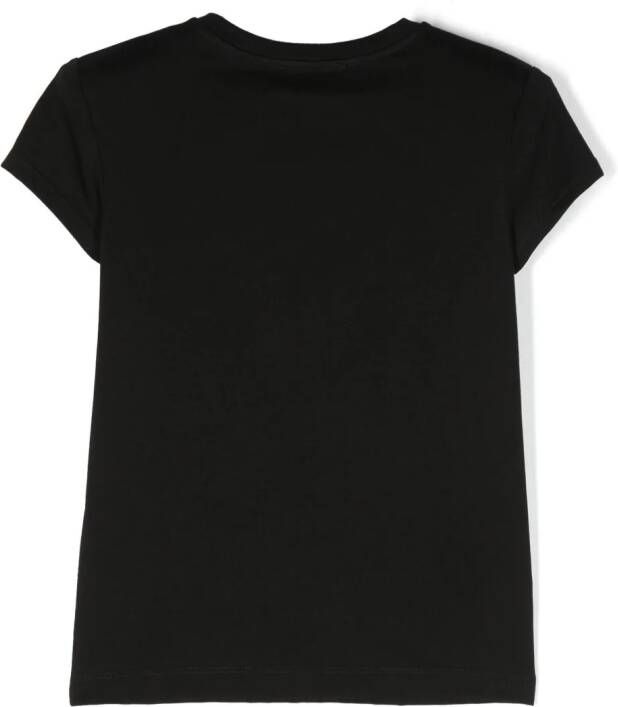 Balmain Kids T-shirt verfraaid met kristallen Zwart
