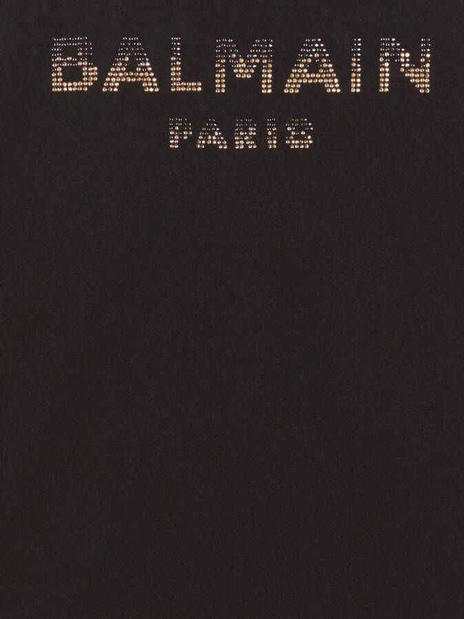Balmain Kids T-shirt verfraaid met stras Zwart