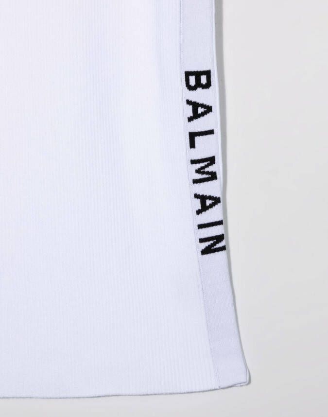 Balmain Kids T-shirtjurk met logotape Wit