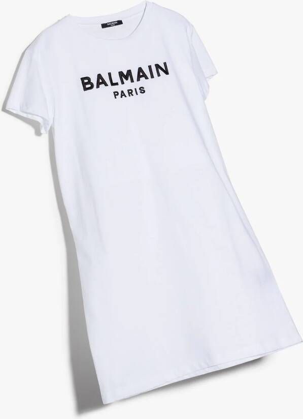 Balmain Kids T-shirtjurk met logoprint Wit