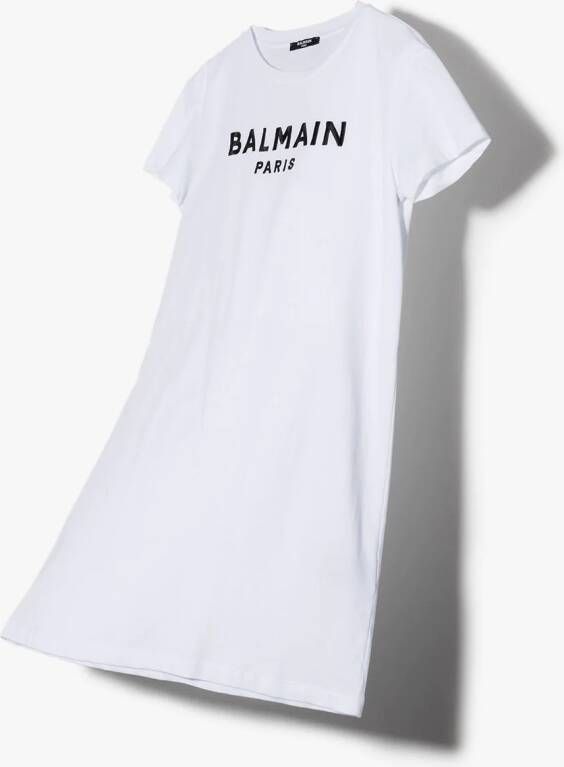 Balmain Kids T-shirtjurk met logoprint Wit