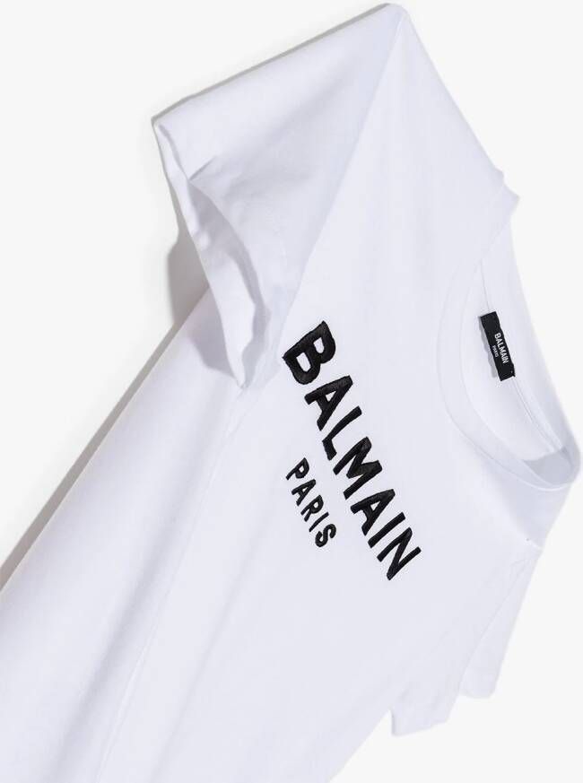 Balmain Kids T-shirtjurk met logoprint Wit
