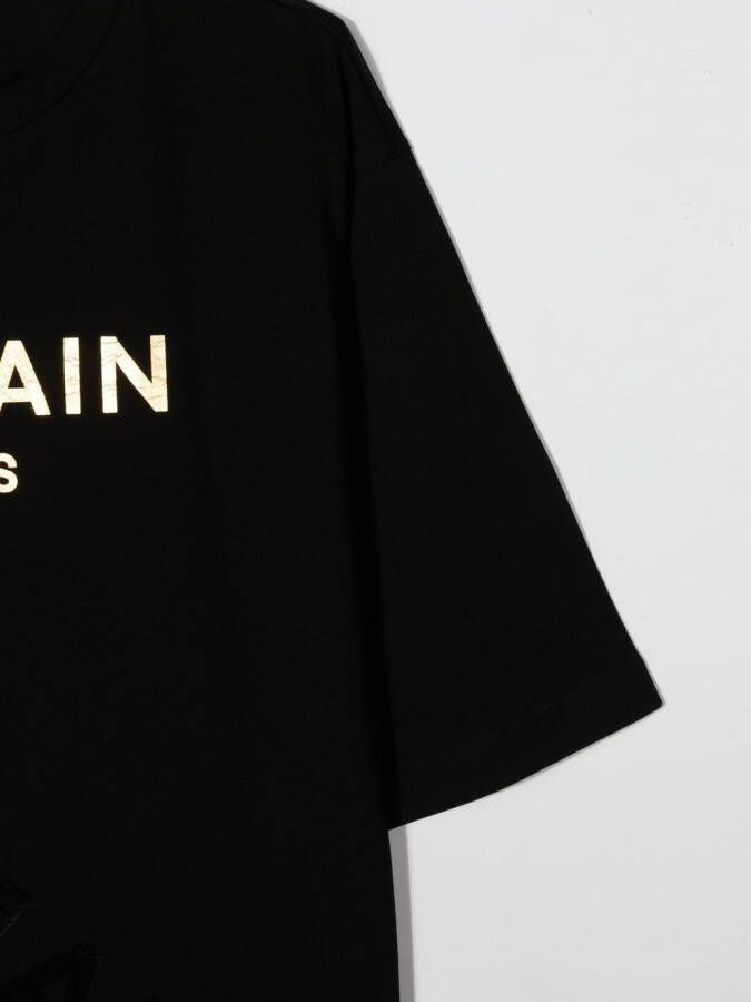 Balmain Kids T-shirtjurk met logoprint Zwart