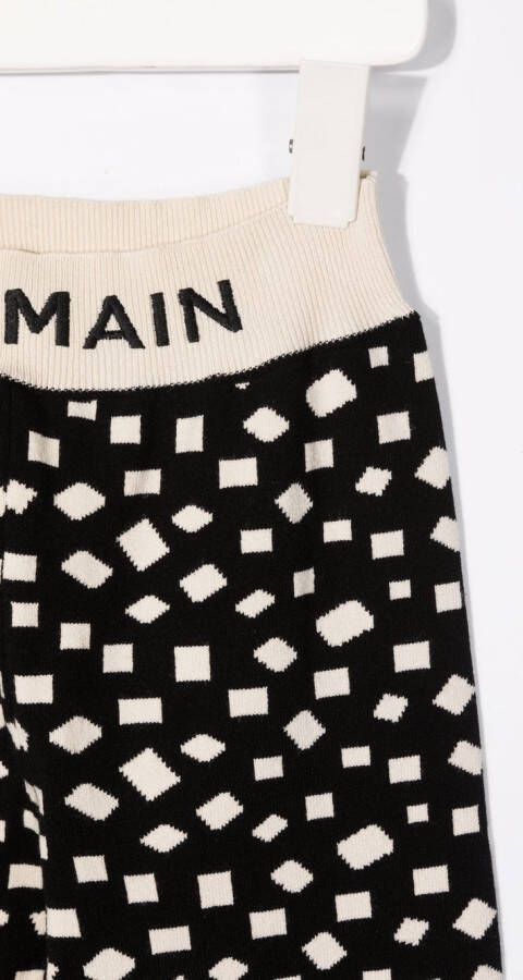 Balmain Kids Trainingsbroek met geometrische print Zwart