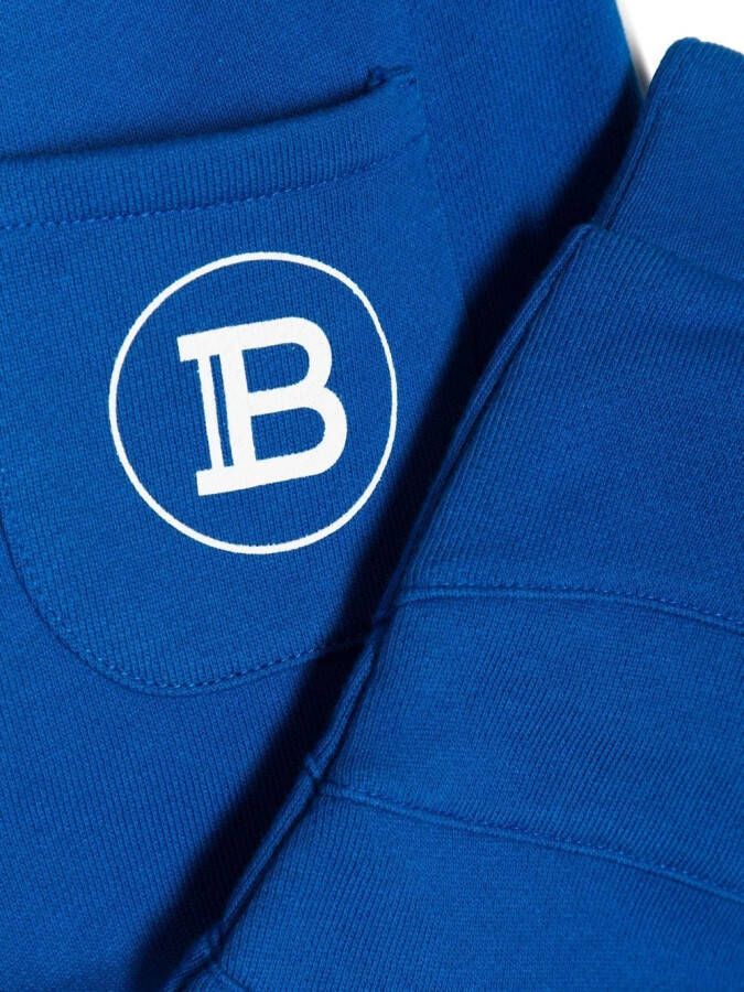 Balmain Kids Trainingsbroek met logoprint Blauw
