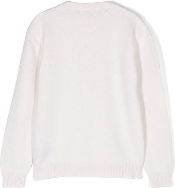 Balmain Kids Trui met geborduurd logo Beige