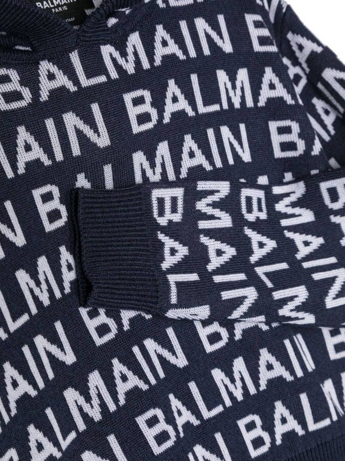 Balmain Kids Trui met logoprint Blauw